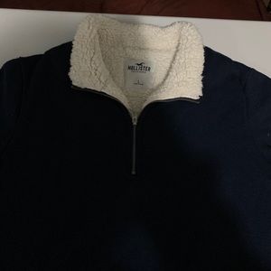 hollister sherpa pull over quarter zip